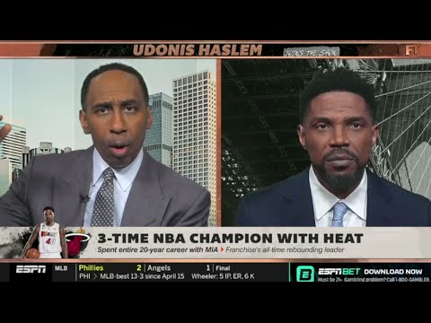 FIRST TAKE | Udonis Haslem tells Stephen A on Heat's Playoffs exit - Celtics chance win vs West