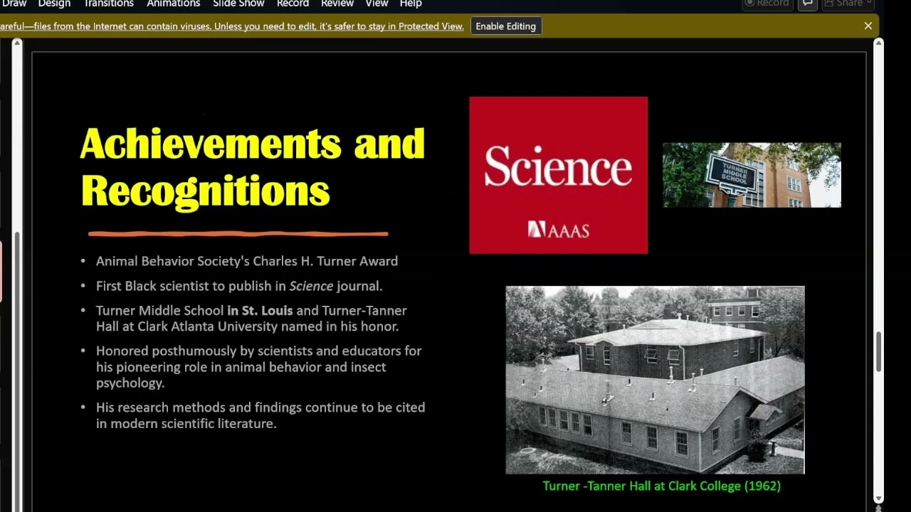 Presentation of Charles Turner the Zoologists.