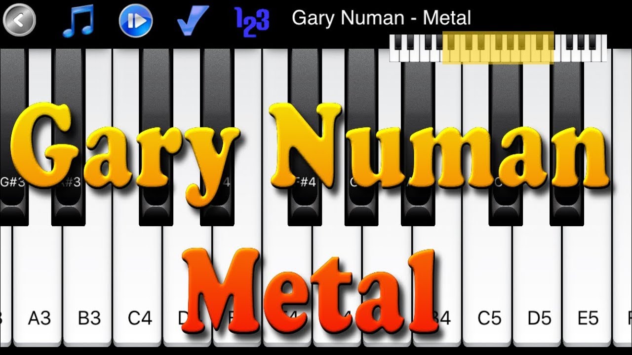 Gary Numan - Metal - How to Play Piano Melody