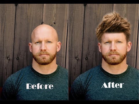 How To Add Hair On Bald Head Creating Hairstyle In Photoshop Cc Cs