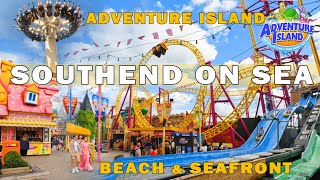 🇬🇧 Walking in Southend on Sea incl. Adventure Island Southend Funfair, Southend Beach