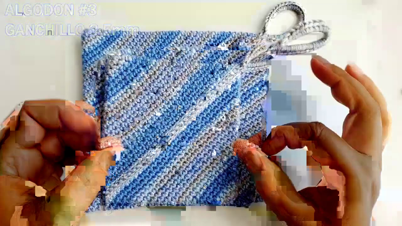Agarraderas de cocina - tejido crochet (punto bajo DOBLE) - TODO EN CROCHET YouTube