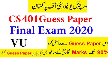 CS401  Assembly Language Programming important Guess Paper Final term exam 2020 |CS401 Guess Paper |