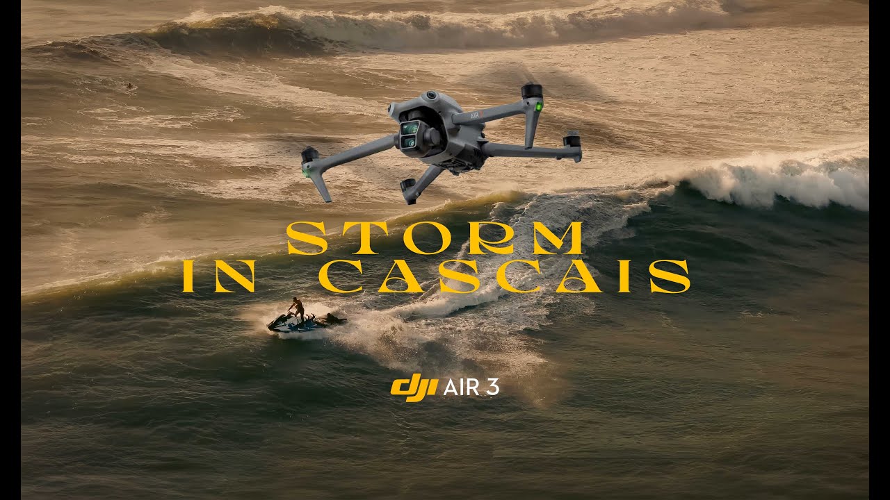 Epic Giant Surfing Adventure in Cascais, Portugal with DJI Air 3!