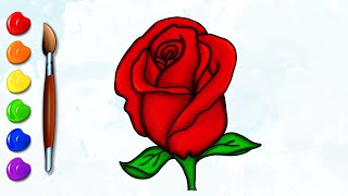 Drawing a Rose 🌹 | Coloring Pages | Color Time Kids Art 🎨❤️