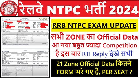 RRB NTPC EXAM DATE UPDATE & OFFICIAL RTI Reply Total Form कितने Received हुआ All 21 Zone ke