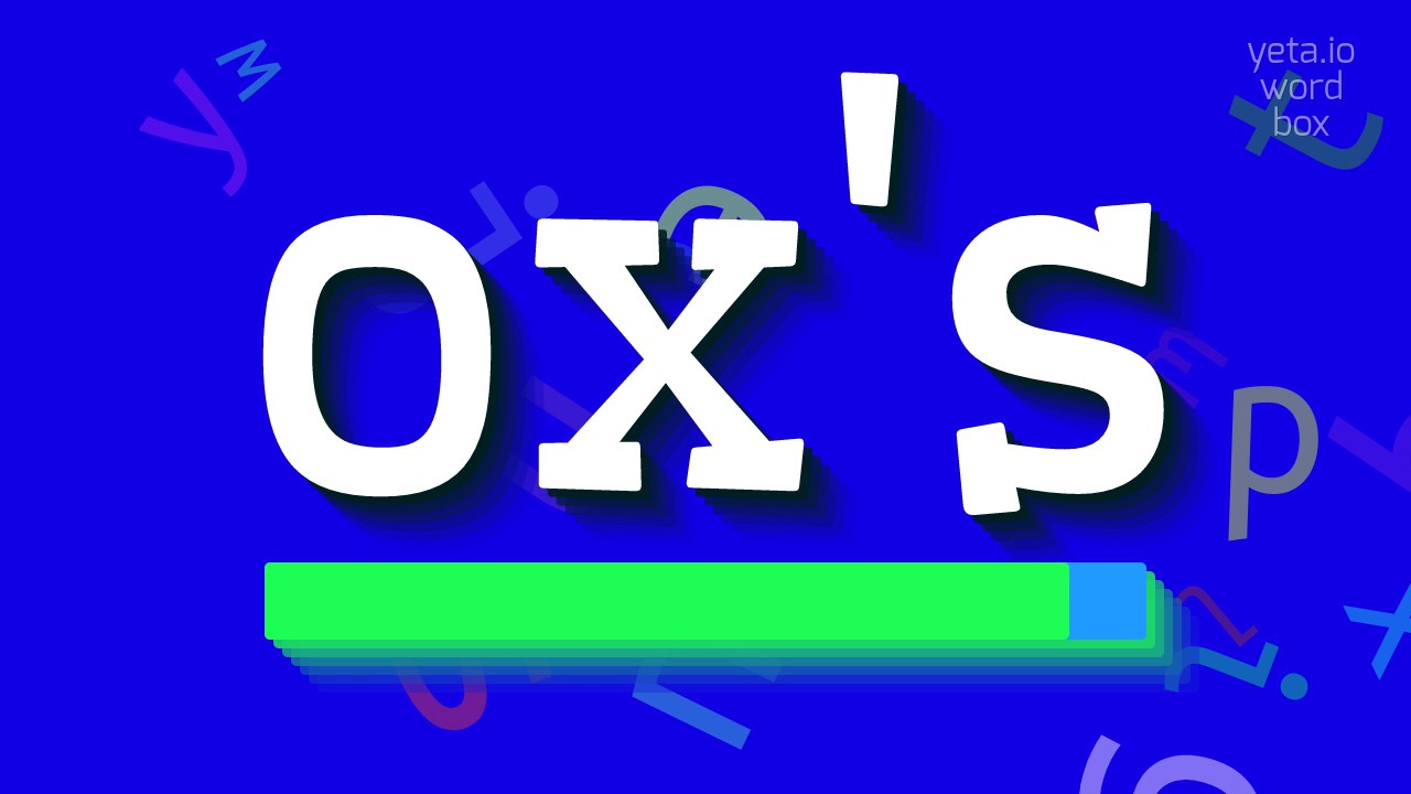 How To Say ox s High Quality Voices YouTube