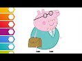 🥰😍how to draw dad peppa pig 🐷l peppa pig drawing l colorful❤💚💜 drawing l drawing for kids l drawing💕