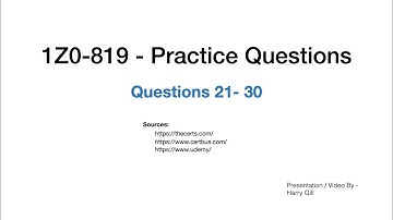 Java 11 Certification 1Z0-819 Practice Question and answers - Part - 3