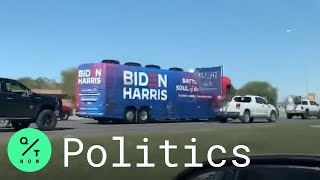 Trump Fans Harass Biden Bus in Texas