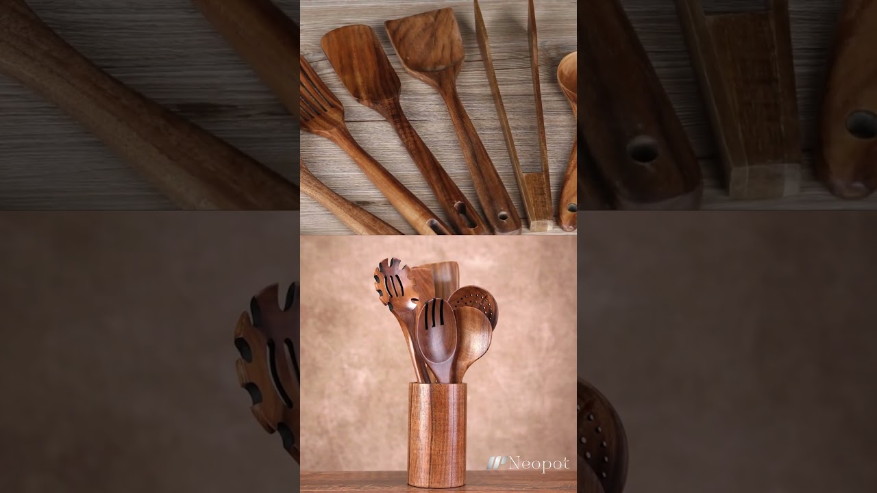 Neopot Neem Wood Spatula Set for Healthy Cooking | Eco-Friendly & Safe Kitchenware"