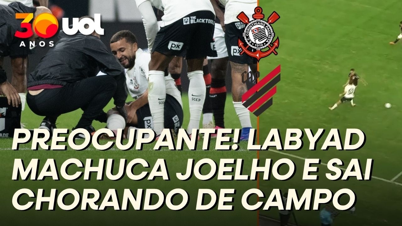 LABYAD MACHUCA JOELHO E SAI CHORANDO DE CAMPO EM CORINTHIANS X ATHLETICO-PR