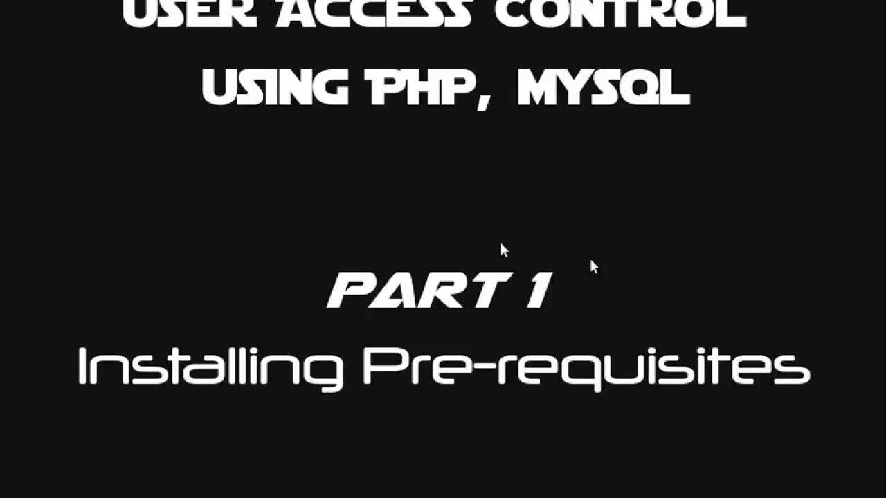 Part 01 Installing Prerequisites