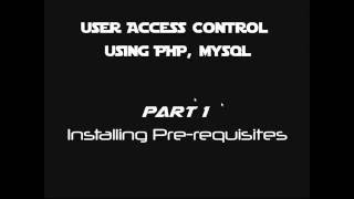 Part 01 Installing Prerequisites