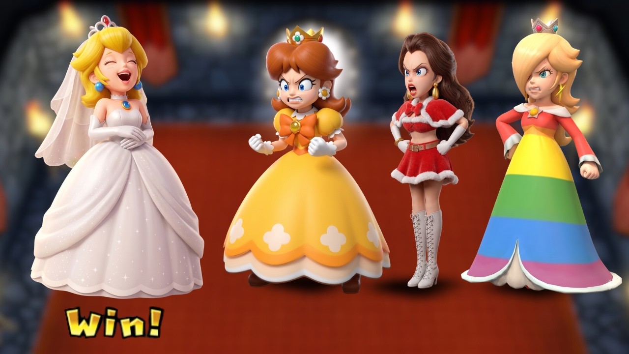 マリオパーティ9 かちぬきバトル Weddingピーチ vs Daisyette vs Christmas Pauline vs Rainbowロゼッタ CPU最強たつじん