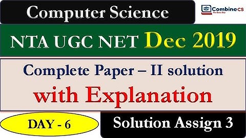 UGCNET DEC PYQ | NTA UGCNET December 2019 previous year questions GATE CSE| Rashmi Ma