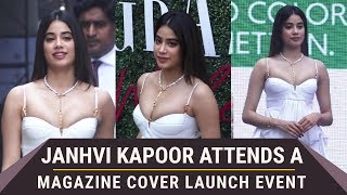 Janhvi Kapoor slays in white as she attends a magazine cover launch event