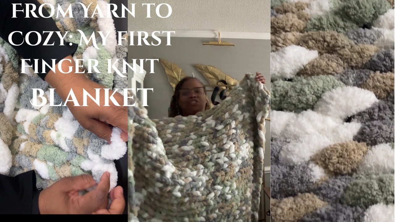 DIY Chunky Knit Blanket Using Only Your Fingers