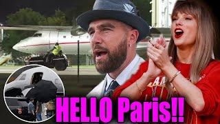 Travis embraced Taylor Swift at the plane door after Kelce family landed in Paris