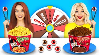 Real Food VS Chocolate Food Challenge | Yummy War with Sweets! Eating Only Chocolate by RATATA BOOM