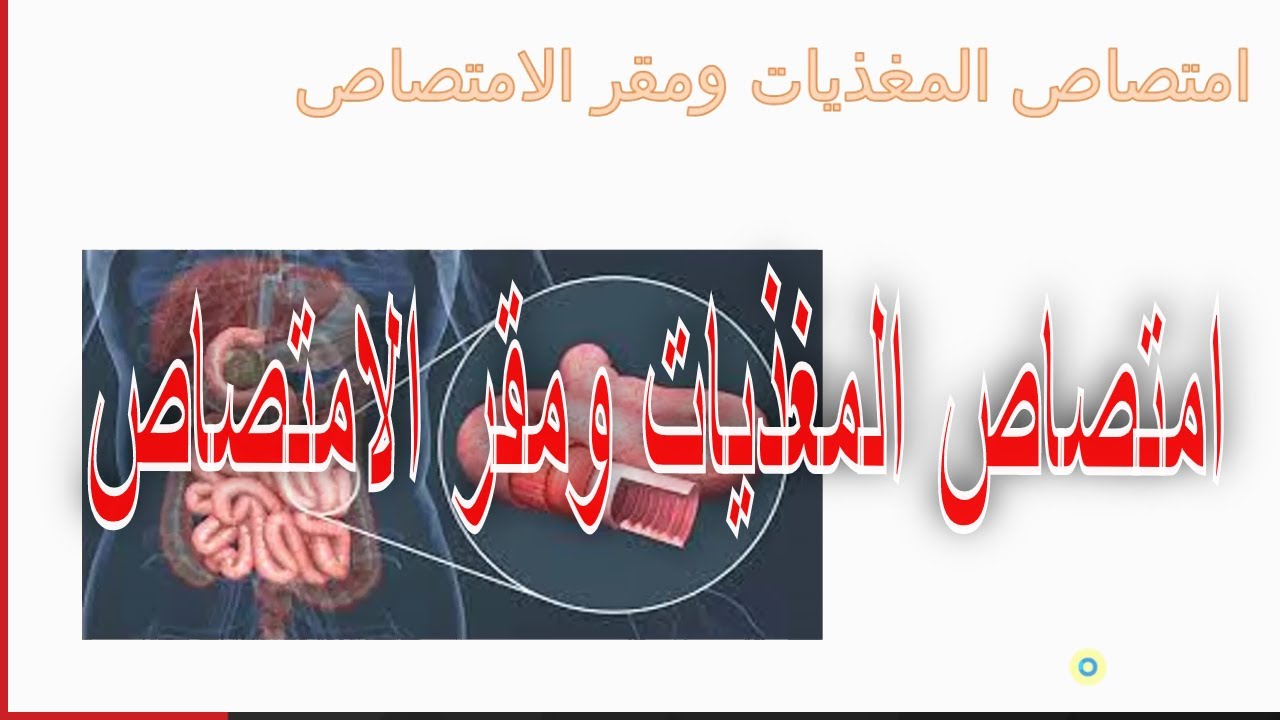 امتصاص المغذيات ومقر الامتصاص علوم طبيعية للسنة الرابعة متوسط