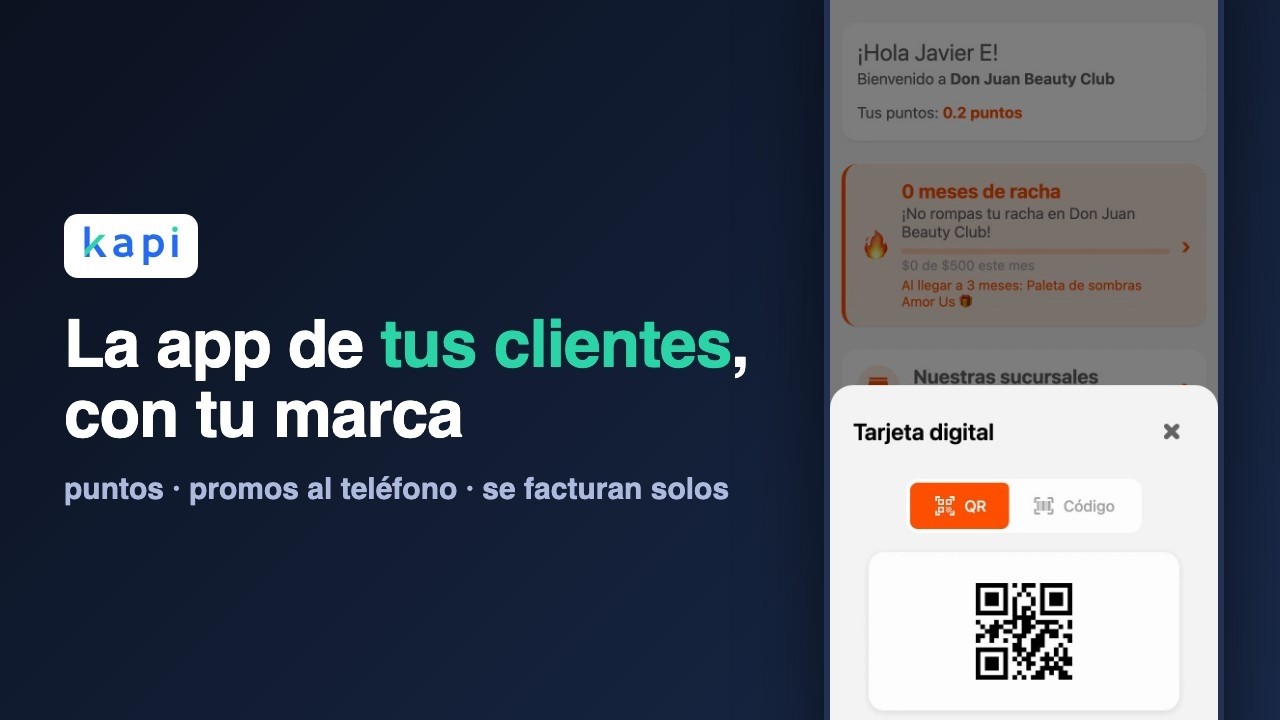 La app de clientes funcionando en un teléfono