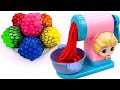Satisfying Video How to make Rainbow Noodles with Elsa Frozen Mesh Stress Balls Cutting