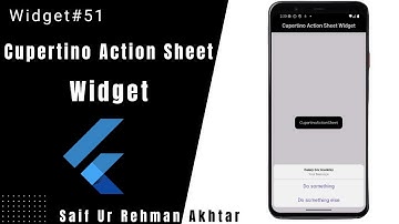 Flutter Cupertino Action Sheet Widget Explained | Flutter 215+ Widgets Series (Urdu/Hindi)