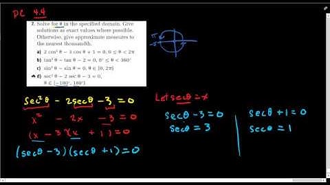 PC 30 4.4 #7d Solving Trigonometric Equations (Homework question)