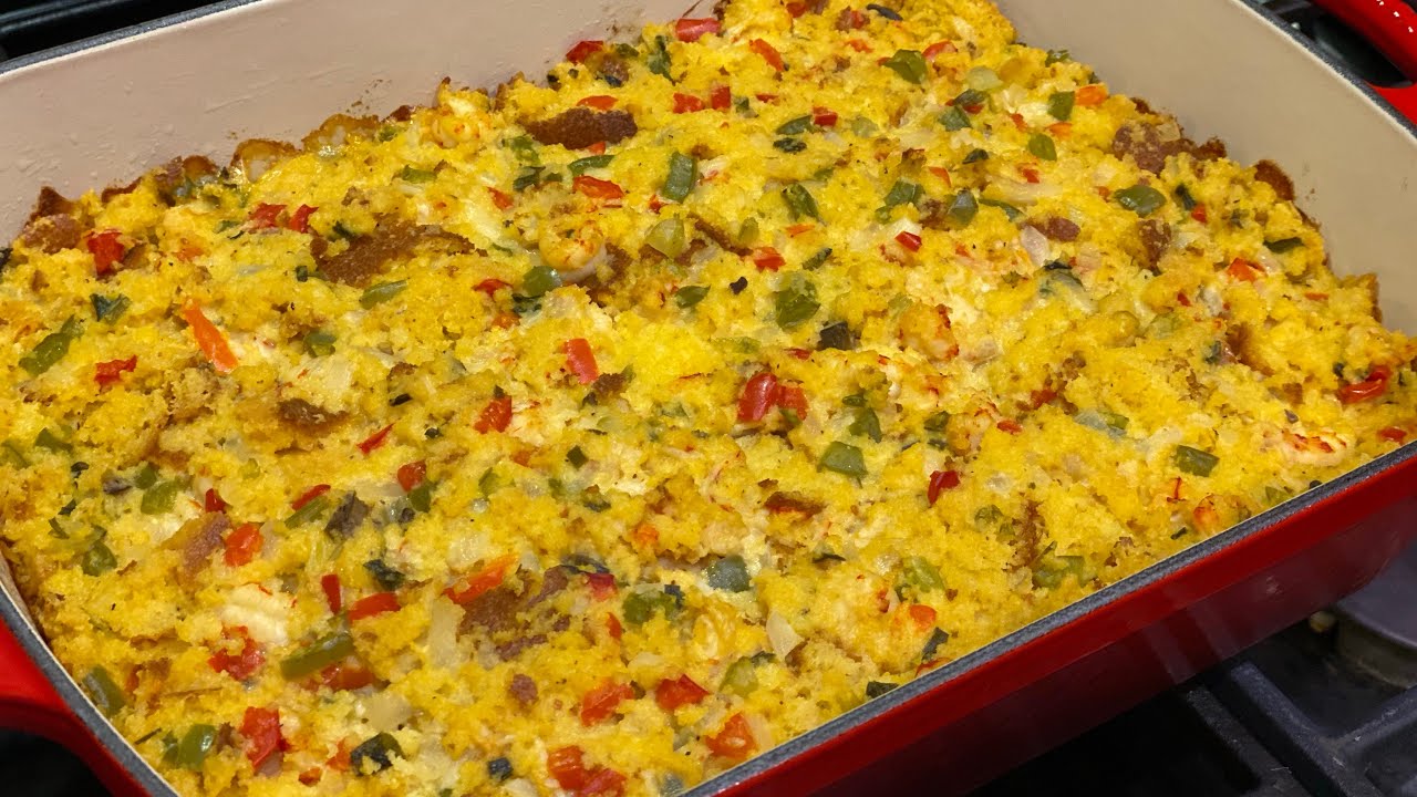 Crawfish Cornbread Dressing By The Cajun Ninja YouTube Crawfish Cornbread Dressing By The Cajun Ninja YouTube