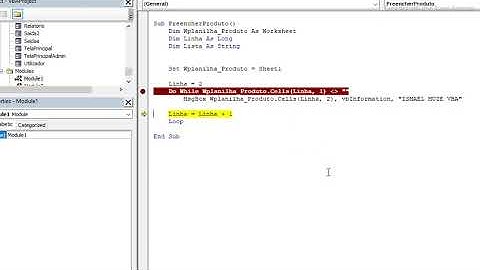 Percorrer varias linhas do EXCEL com VBA