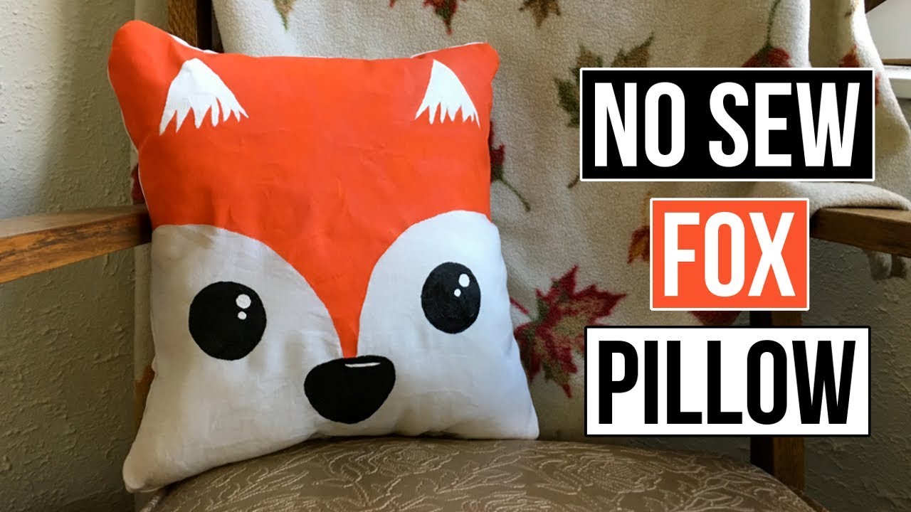 Cute Diy No Sew Fox Throw Pillow Youtube