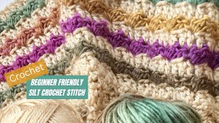 Silt Crochet Stitch Beginner Crochet Stitch Tutorial - Beautifully textured using SC + DC stitches!