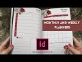 WEEKLY AND MONTHLY PLANNERS in Adobe Indesign | Easy Follow-along Tutorial | Free Download