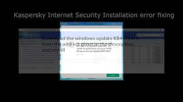 Kaspersky Installation Error KB4474419