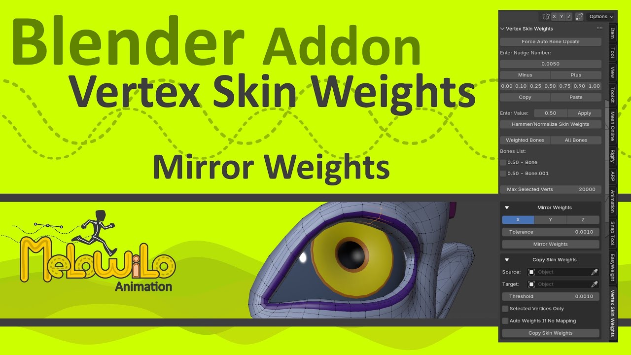 Perfect Skin Weight Editing in Blender - Vertex Skin Weights Addon ...