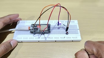 esp32 and push button led on off #electronics #diy #linefollowerrobot #esp32