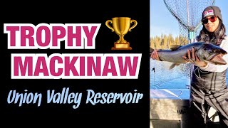 STACY CHASES TROPHY MACKINAW!  Trout Fishing Union Valley Reservoir with Urban Escape Guide Service