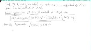 Multivariable calculus 2.2.7: Linear approximation of functions of two variables