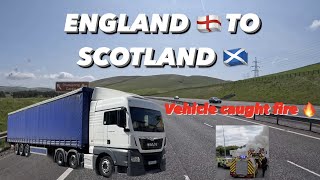 ENGLAND PUNJABI TRUCK DRIVER | ENGLAND TO SCOTLAND TRIP | VEHICLE CAUGHT FIRE | NIGHT OUT |