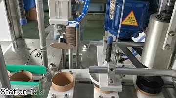 Automatic Paper Tube Edge Curling Machine with inline Round Plate Inserting