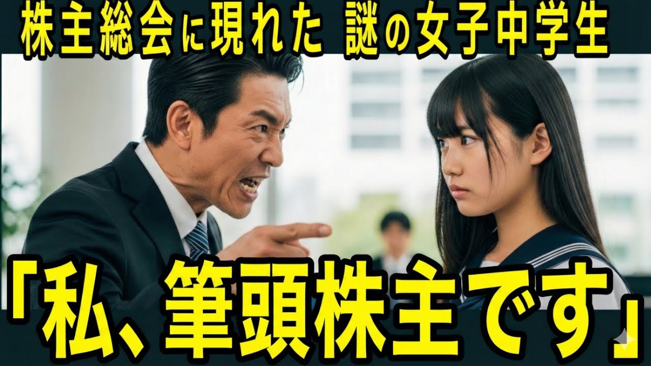 【スカッと】株主総会に現れたセーラー服の少女。「ガキは帰れ」と笑う役員に「私、筆頭株主です」と告げた結果ｗ