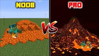 Minecraft Noob Vs Pro Volcano Eruption In Minecraft