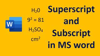 Superscript and Subscript || Superscript and Subscript in MS Word || @SmileyKidz5 ||