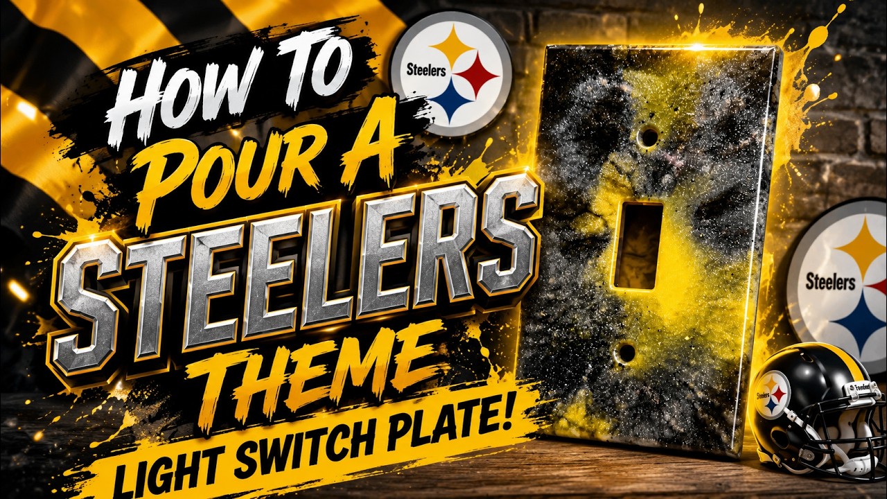 How To Pour A Steelers Theme Light Switch Plate! @BondCraftor