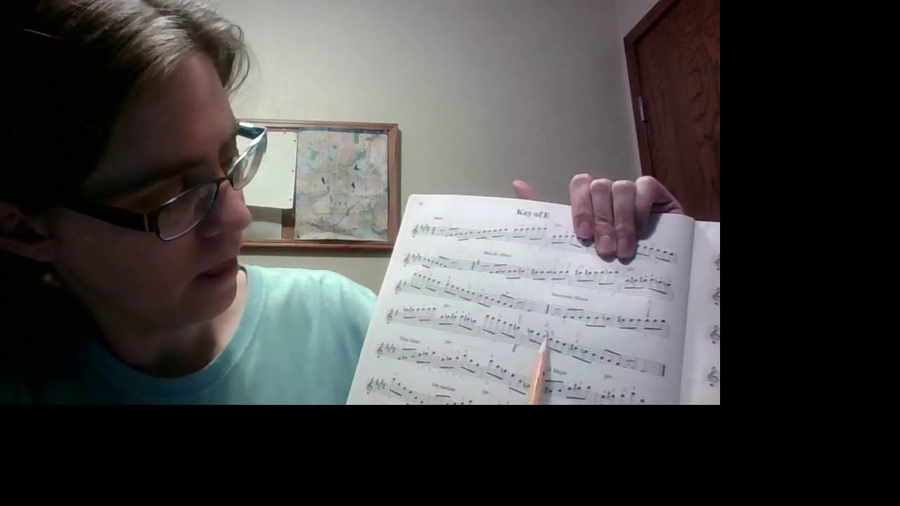 3 Octave E harmonic minor violin scale with fingerings - YouTube
