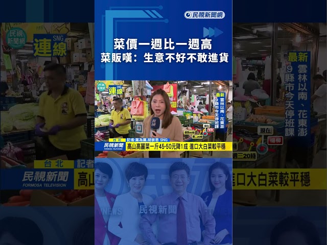菜價一週比一週高　菜販嘆：生意不好不敢進貨｜民視新聞｜