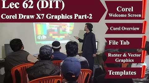 DIT lecture 62 | Corel Draw X7 Part-2 | Overview, Welcome Screen & File Tab | Urdu by Wali khan