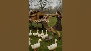 rescue duck from giant python #funny #animals #shorts