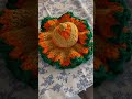 Crochet pumpkin and placemat
